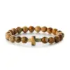 Wholesale Retro Cross Round Beaded Natural Stone Bracelets