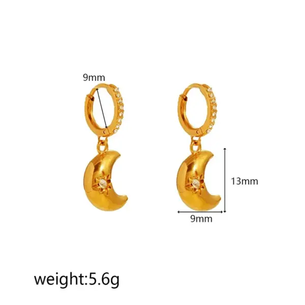 Wholesale Vintage Multi-Element 304 Stainless Steel Inlaid Diamond Butterfly Heart Flower DIY Necklace Hand Letter Ocean Vacuum Electroplated Medical Steel Hypoallergenic Asymmetric Tea Watermelon Coffee Stone Artificial Crystal Rhinestone Earrings For Women