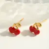 Wholesale Ion Plating (IP) Cherry 304 Stainless Steel Simple Style Waterproof Non Tarnish Ear Studs