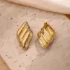 Wholesale 1 Pair/Package Casual Modern Style Irregular Oval Polishing Plating 201 Stainless Steel 18K Gold Plated Earrings