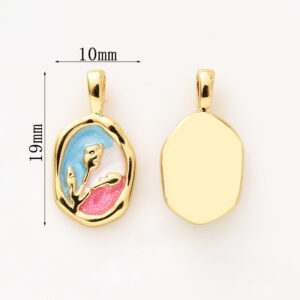 # 228 18k golden oil dripping pink tulip