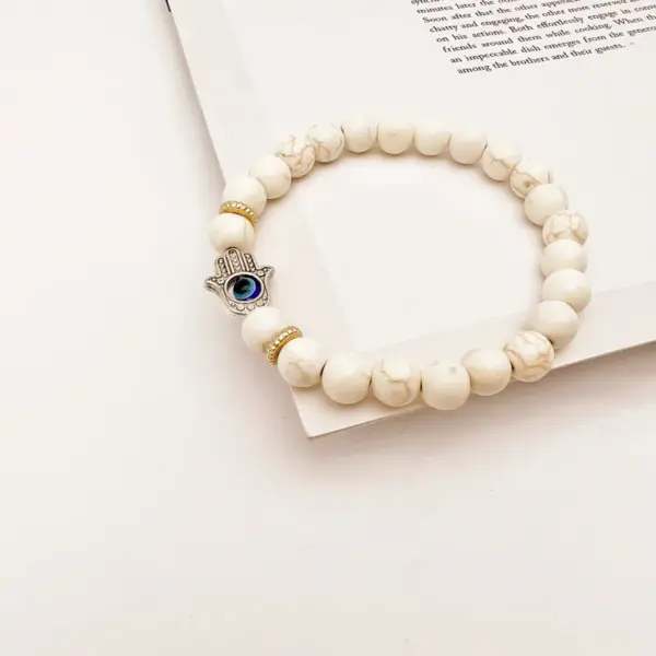 Retro Devil's Eye Palm Natural Stone Turquoise Volcanic Rock Bracelets