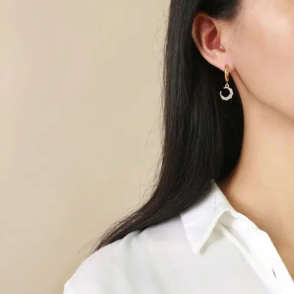 Wholesale 1 Pair Simple Style Butterfly Elephant Plating Inlay Stainless Steel Copper Zircon Drop Earrings