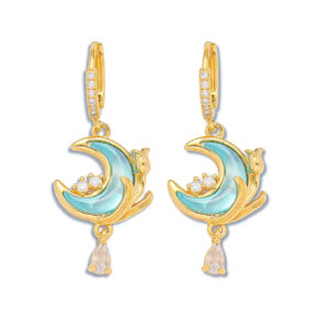 E1297 star and moon earrings