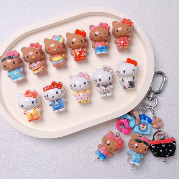 Wholesale Acrylic Cartoon Standing Cat Straight Hole Loose Beads