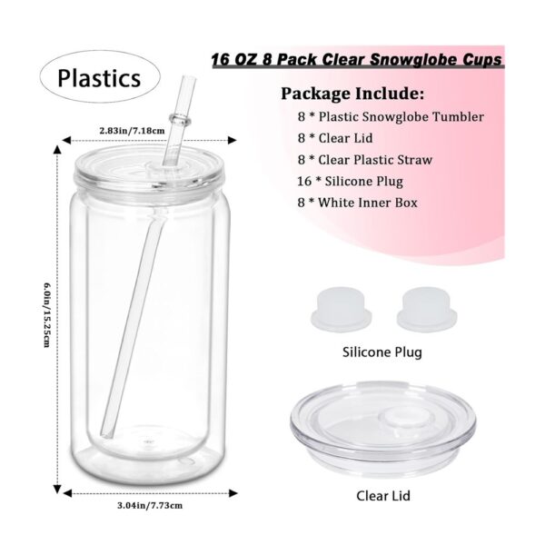 Wholesale 16oz Double Layer Mason Jar Sublimation Plastic Cup Sniffer Cup Water Cup Printed Milk Cup