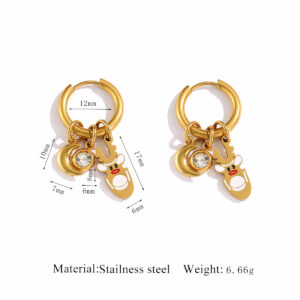 Deer Moon Rhinestone Earrings