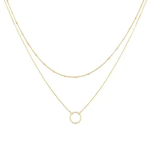 Wholesale Simple Style Circle Stainless Steel Titanium Steel Plating Layered Necklaces