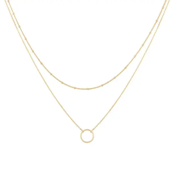 Wholesale Simple Style Circle Stainless Steel Titanium Steel Plating Layered Necklaces