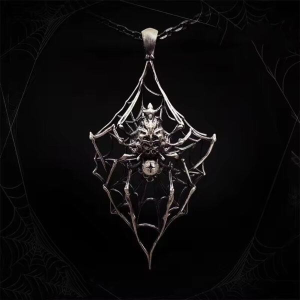 oly-7575e423d821eeccd154c42d9ce778a2 Wholesale New Dark Spider Pendant Necklace European and American Stylish Exaggerated Gothic Halloween Spider Web Jewelry