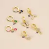 Wholesale 1 Piece Fashion Water Droplets Flower Butterfly Inlay Copper Zircon Ear Studs