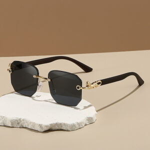 oly-757daa85403c7b3e61b14b35e4c3c3c9 Wholesale Cross-border New Borderless Leopard Decorative Fashion Sunglasses European and American Fashion Polygon Casual Sunglasses