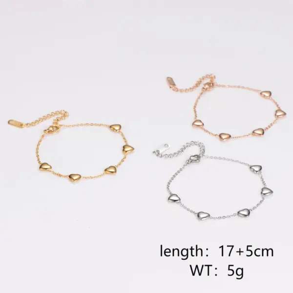 Casual Simple Style Commute Heart Shape 304 Stainless Steel Bracelets In Bulk