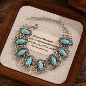 Exotic ethnic style metal bracelet ~ blue 12218