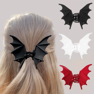 Wholesale Metal Matte Black Bat Clip Funny Hair Clip Girl Simple Half-Tied Back Head Hair Shark Clip Hair Clip