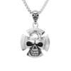 Wholesale Cross-border European and American Personality Skull Halloween Pendant Punk Hip-hop Retro Trendy Men's Cast Titanium Steel Necklace