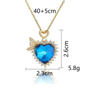 Butterfly Heart-Gold-Blue