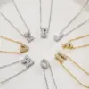 Simple Style Letter Copper Zircon Necklace In Bulk