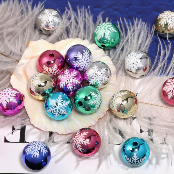 Wholesale Christmas colorful snowflake acrylic DIY beads