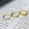 Wholesale PVD Coated Real Gold Plated Solid Color Titanium Steel Simple Style Waterproof Non Tarnish Open Ring