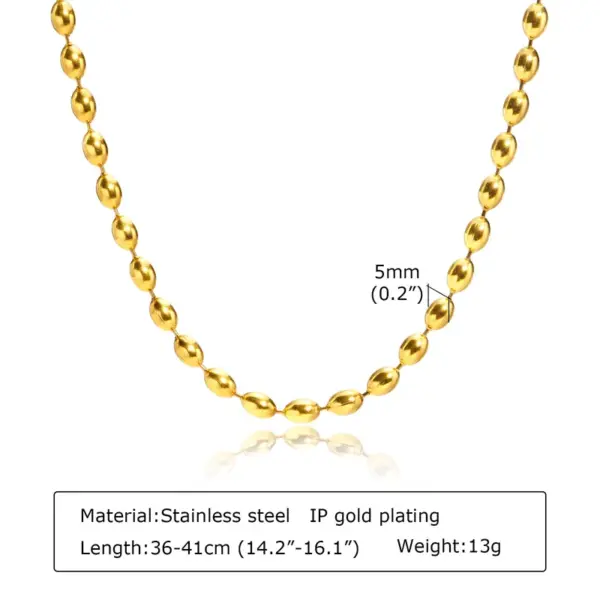 Wholesale PVD Coated Real Gold Plated Solid Color 201 Stainless Steel IG Style Simple Style Waterproof Non Tarnish 201 Stainless Steel Necklace