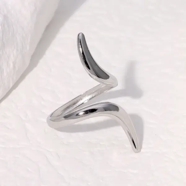 PVD Coated Real Gold Plated 18K Gold Geometric 304 Stainless Steel Simple Style Waterproof Non Tarnish Open Rings