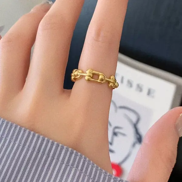 Wholesale Titanium Steel Simple Style Classic Style Solid Color Rings