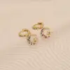 Wholesale Ion Plating (IP) Real Gold Plated Rainbow Moon Cherry 304 Stainless Steel Retro Classic Style Waterproof Non Tarnish Charm Sleeper Hoop Earrings Drop