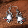 Wholesale Vintage Bohemian Vine Flower Diamond Heart Earrings