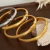 Wholesale 304 Stainless Steel Geometric PVD Coated Real Gold Plated Casual Simple Style Waterproof Non Tarnish Plating Gold Silver Bangle