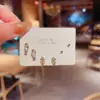 Wholesale Retro Bow Knot Snowflake Copper Ear Studs Artificial Rhinestones Copper Earrings 3 Pairs