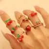 Wholesale Jewelry Elegant Lady Cherry Strawberry Copper Plating Open Rings