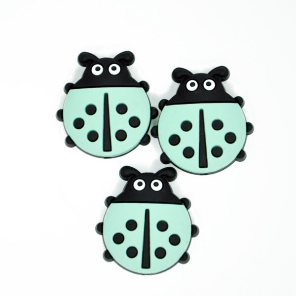 Wholesale Environmentally Friendly Silicone Ladybug Beads, Food Grade Animal Teether Beads, Cute Silicone Teether Loose Beads