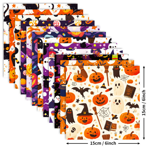oly-75d2cfc9ea82ca1145c7fd0446302ddf Wholesale 12 sheets of Halloween material paper pumpkin ghost bat hand account collage base paper Amazon Halloween material paper