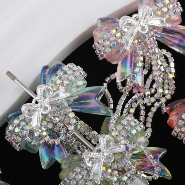 Wholesale Cross-border TK Live Heavy Industry Drill Chain Tassel Bow Diamond Ball Straight Hole Beads DIY Mobile Phone Key Chain Necklace Accessories