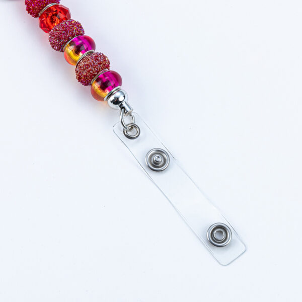 Wholesale DIY retractable card holder with beaded metal smooth pull tab