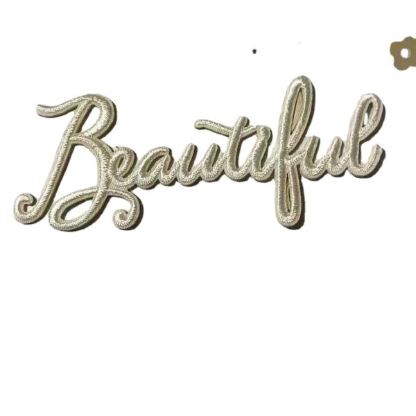 Wholesale New English Letter Embossed Personality Embroidery Self-adhesive Cloth Stickers for Clothes Mobile Phone Longxiang Bag Decorative Cloth Stickers