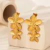 Wholesale Vintage Style Flower Flowers 304 Stainless Steel Ear Studs