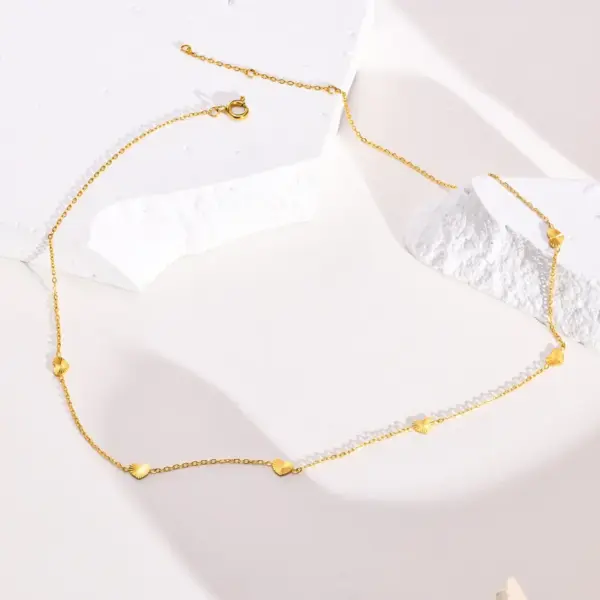 Wholesale PVD Coated Real Gold Plated Triangle Square Water Droplets 201 Stainless Steel Fairy Style Simple Style Waterproof Non Tarnish 201 Stainless Steel Necklace