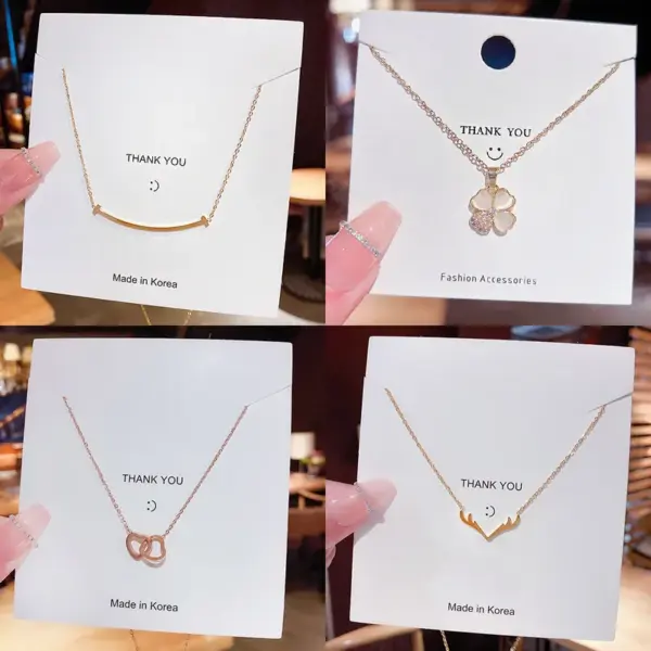 Fashion Heart Shape Titanium Steel Inlay Zircon Pendant Necklace 1 Piece