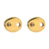Wholesale 18K Real Gold Plated 304 Stainless Steel PVD Coated Stone-Free Oval Waterproof Non Tarnish Simple Style Ear Studs For Women'S