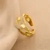 Fashion Flower Copper Plating Zircon Open Ring 1 Piece