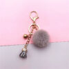 Wholesale Creative Keychain Cute Tassel Fruit Color Fur Ball Car Key Chain Bag Pendant Plush Small Gift Accessories