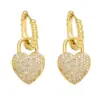 Wholesale Fashion Simple Style Heart Shape Copper Plating Inlay Zircon Drop Earrings 1 Pair