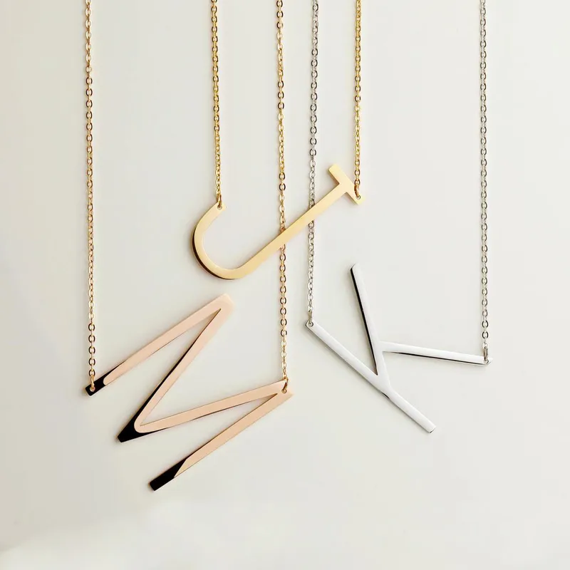 Wholesale Stainless Steel Fashion lishing Letter Necklace