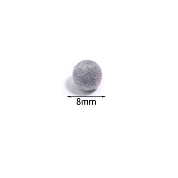 Wholesale Resin Flocking Round Beads Perforated Fluffy Cloth Fluffy Ball Beads