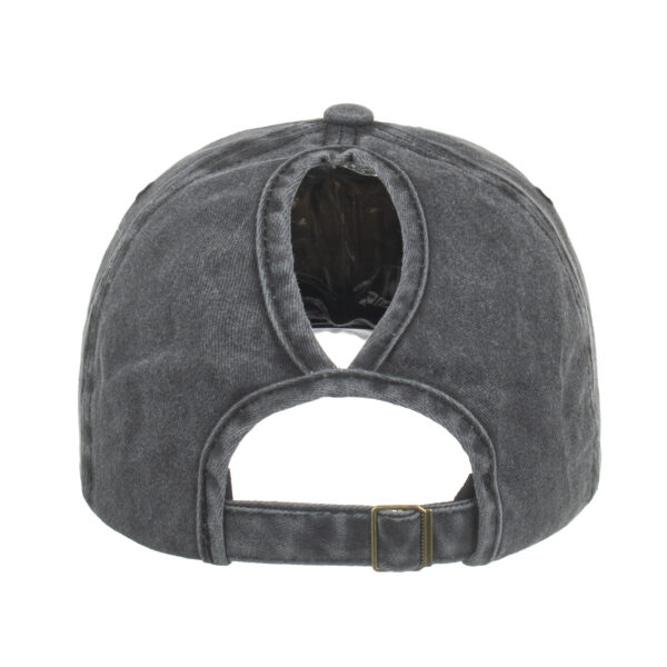 Wholesale Cross-border beautiful goods ponytail broken hole cap children do old washed baseball cap curved eaves light board cap solid color cap B838