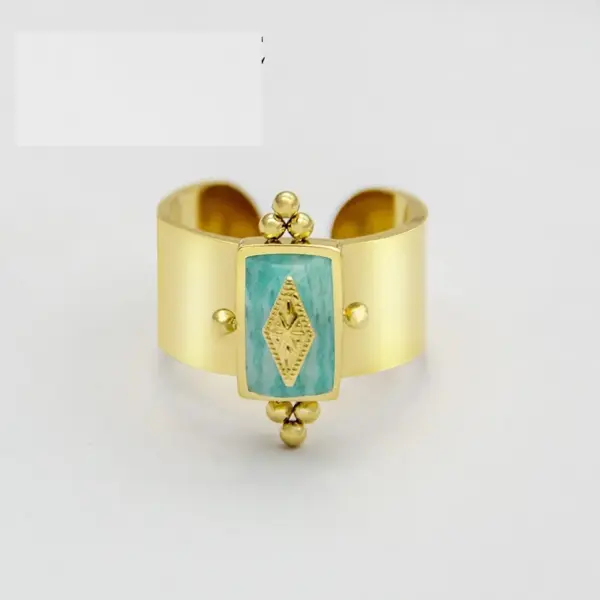 Wholesale PVD Coated 18K Gold Real Gold Plated Geometric 304 Stainless Steel Retro Waterproof Non Tarnish