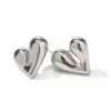 Wholesale 1 Pair Simple Style Heart Shape Plating Stainless Steel Drop Earrings Ear Studs