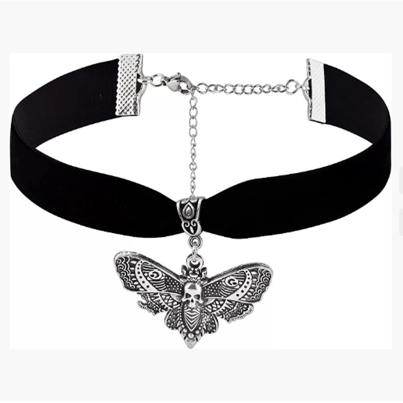 Wholesale Cross-Border Foreign Trade Amazon Butterfly Pendant Veet Choke Necklace Factory Direct Sale